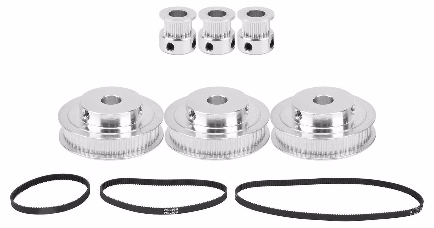 Puleggia per cinghia di distribuzione 2GT, disponibile nelle misure 200, 280 e 400 mm, con 20 o 60 denti