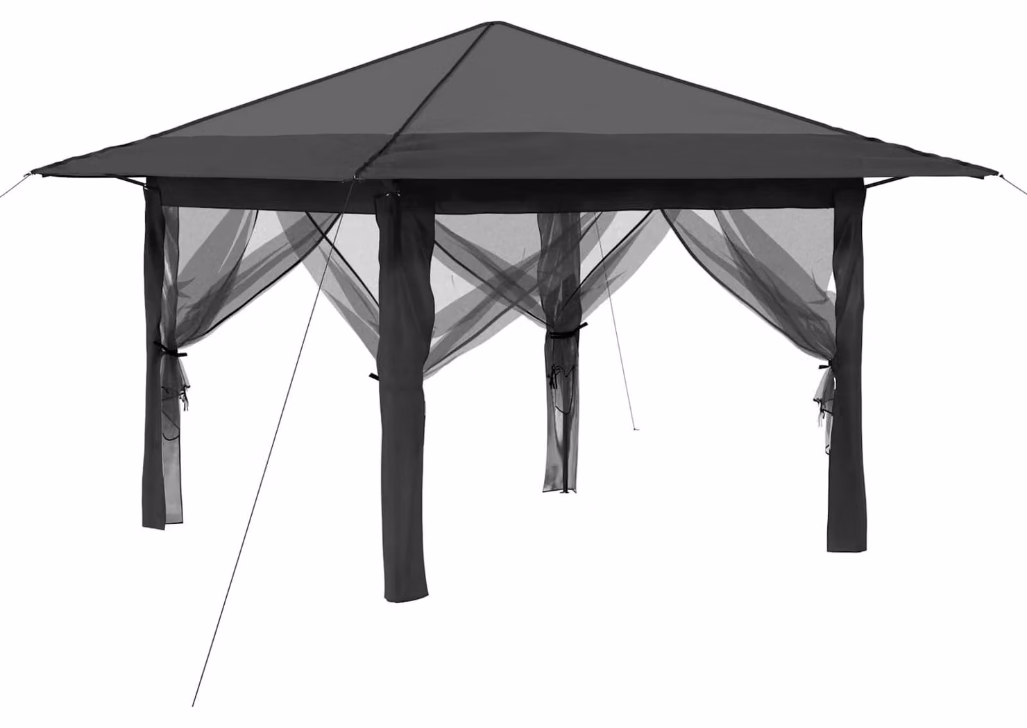 Gazebo con 4 pareti laterali, dimensioni 3,3 x 3,3 metri, colore grigio chiaro e antracite