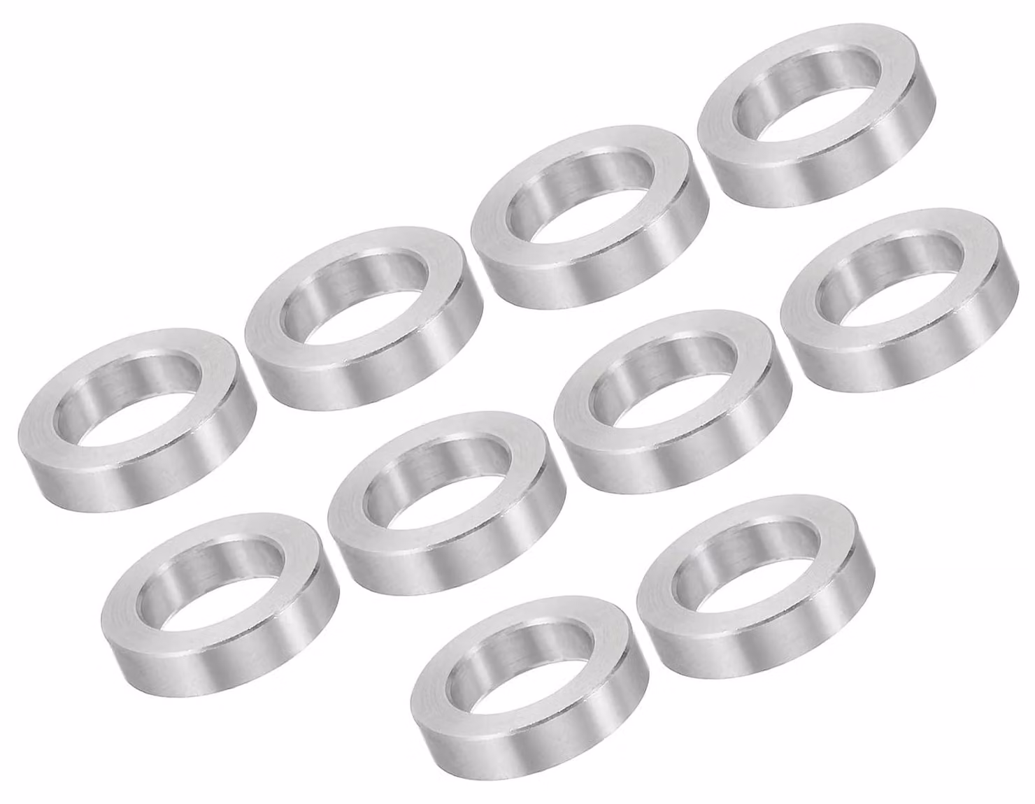 10 distanziatori in alluminio, dimensioni 12,5x20x5 mm, forma circolare