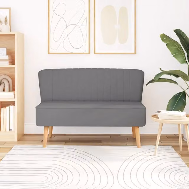 Divano-Sofa-Divanetto in Tessuto 117x55,5x77 cm Grigio Chiaro