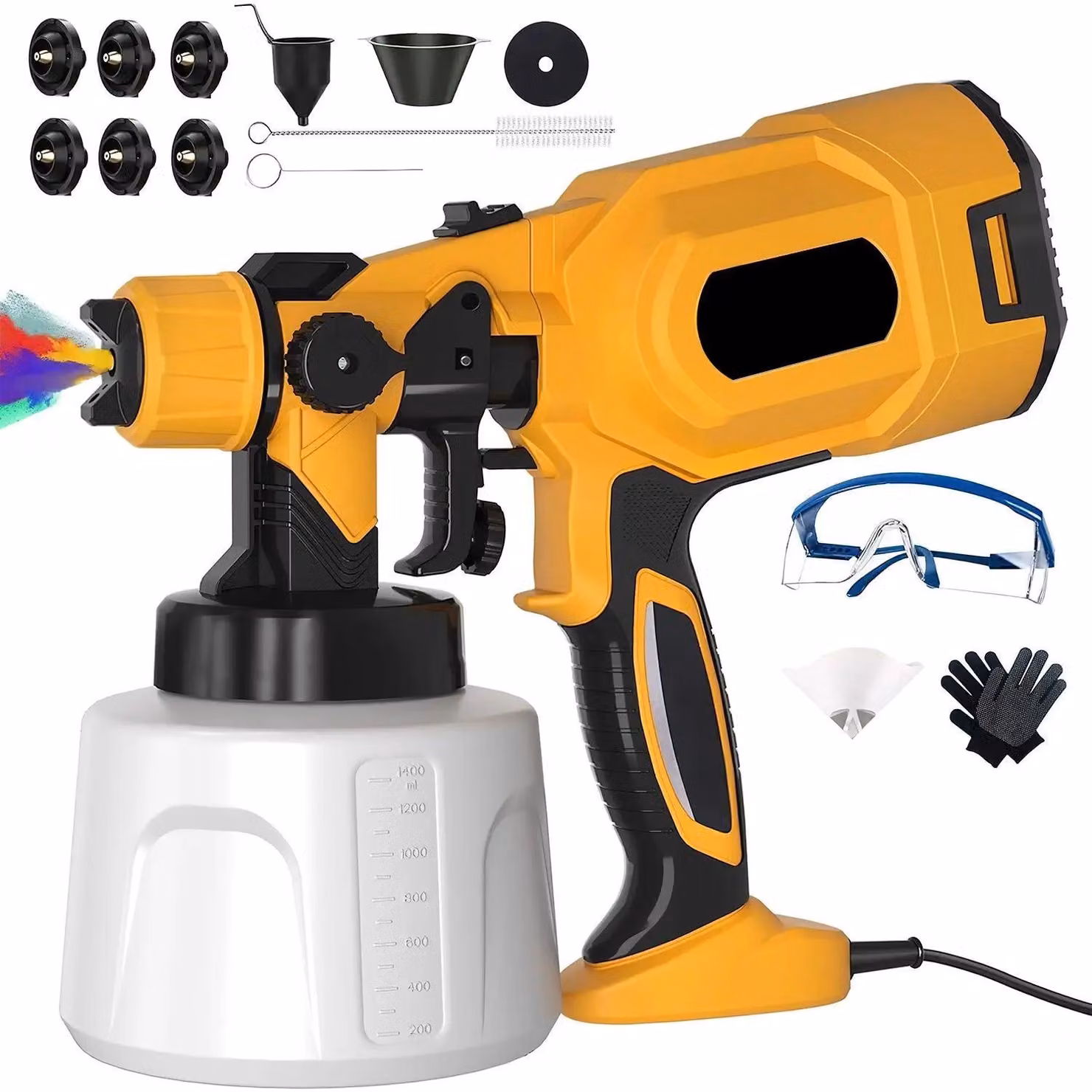 Pistola a spruzzo elettrica - Pistola a spruzzo professionale - Con serbatoio da 1400 ml