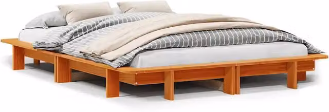 Letto matrimoniale | Letto per adulti | Letto senza Materasso Marrone Cera 120x190 cm in Legno di Pino