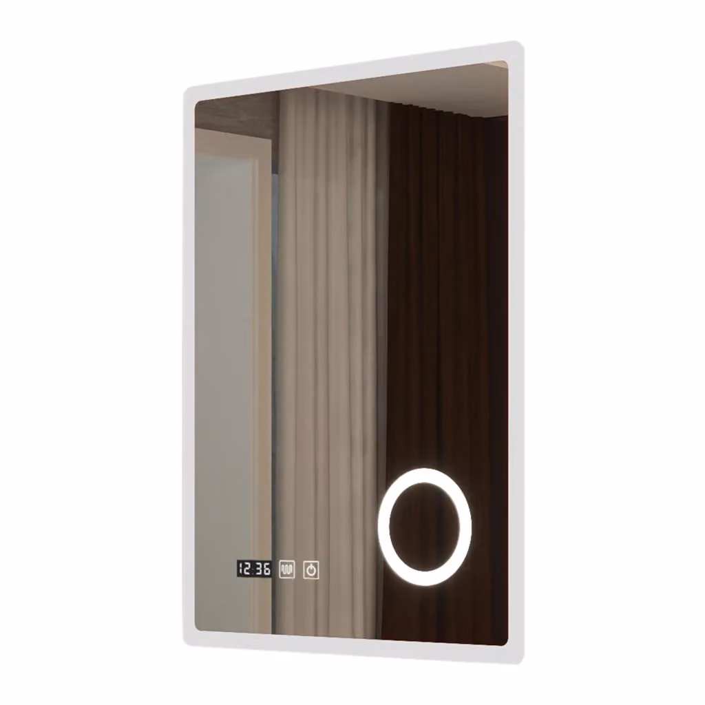 Specchio decorativo moderno per bagno con LED dimmerabile e touch switch, bianco, L: 80 cm, H: 60 cm – 2