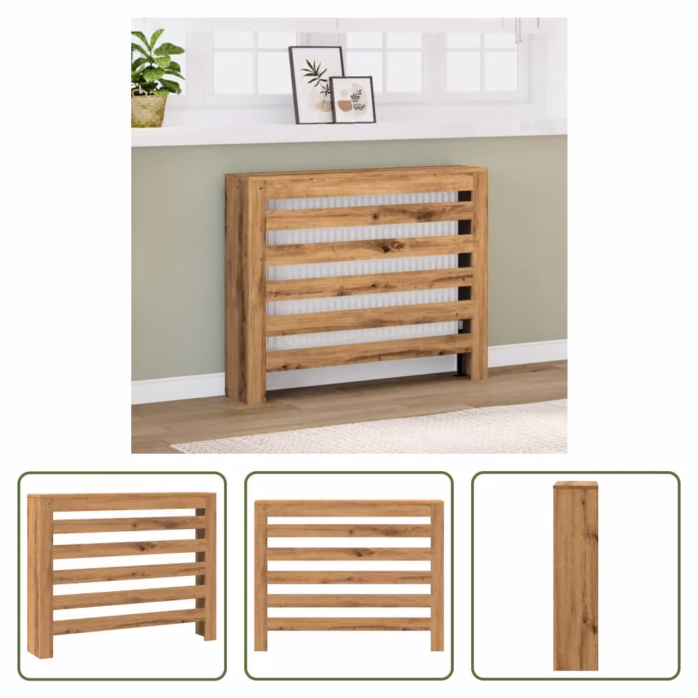 The Living Store Rivestimento per radiatori Artisan oak 104x20x82 cm materiale in legno