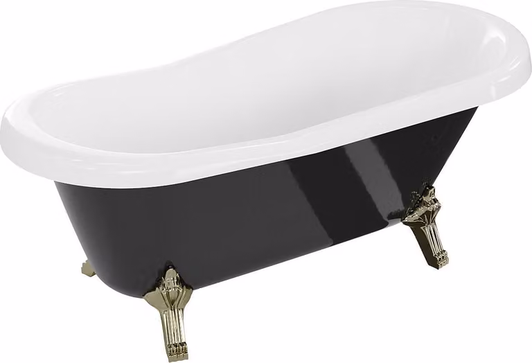 Vasca da bagno autoportante RETRO 150x73 cm ORO NERO