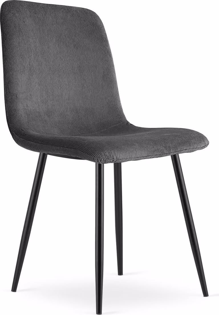 Sedia RIFT - velluto a coste grigio / gambe nere x 1