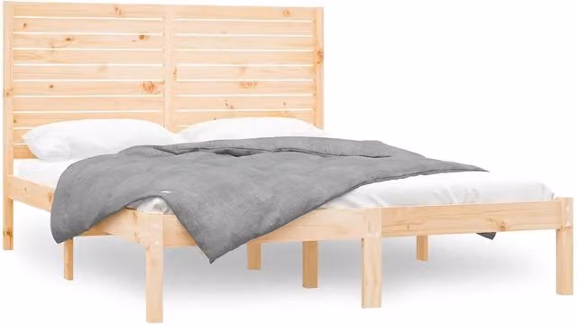 Letto matrimoniale | Letto per adulti | Giroletto in Legno Massello 140x200 cm