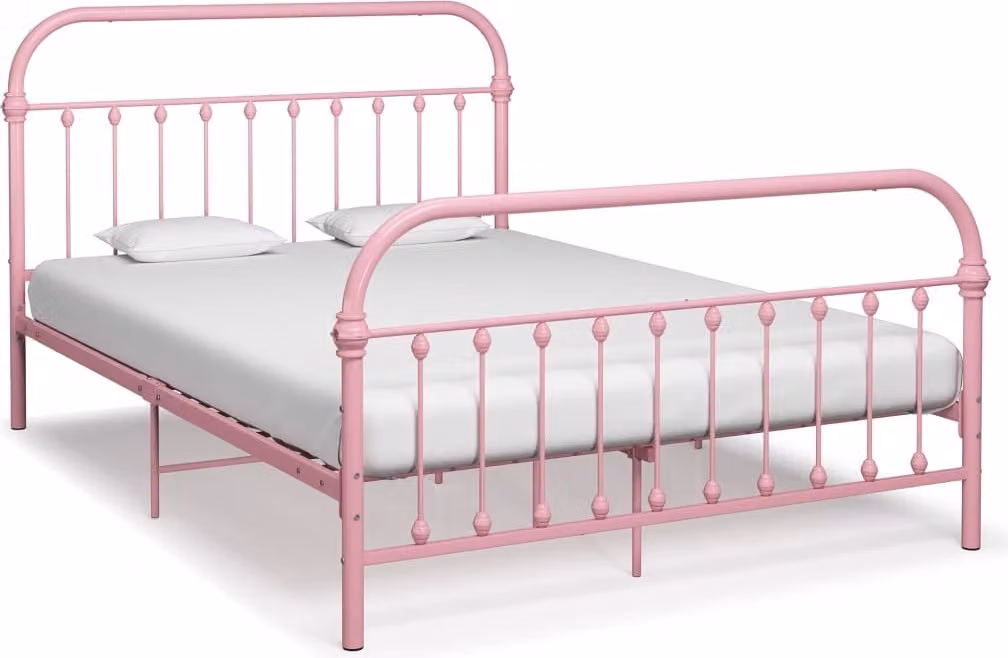 The Living Store struttura letto in metallo rosa 120x200 cm