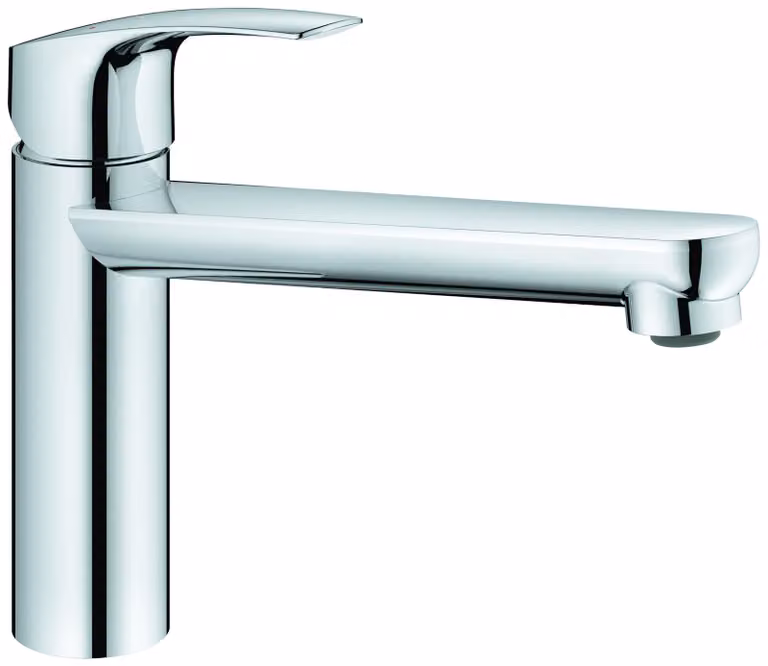 GROHE Eurosmart Mitigeur monocommandé pour évier, saillie 222mm, hauteur moyenne, pour montage devant une fenêtre, orientable, 30617000, 30617000