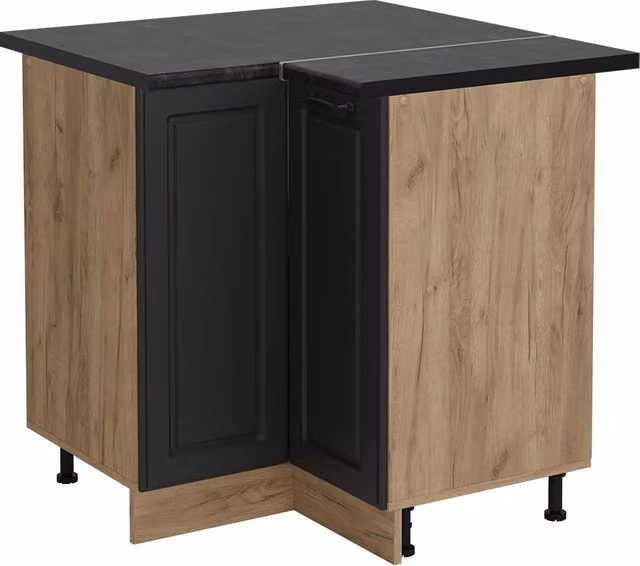 Mobile ad angolo cucina R-Line Antracite rustico/Rovere dorato 75.6 cm, PL Antracite Vicco
