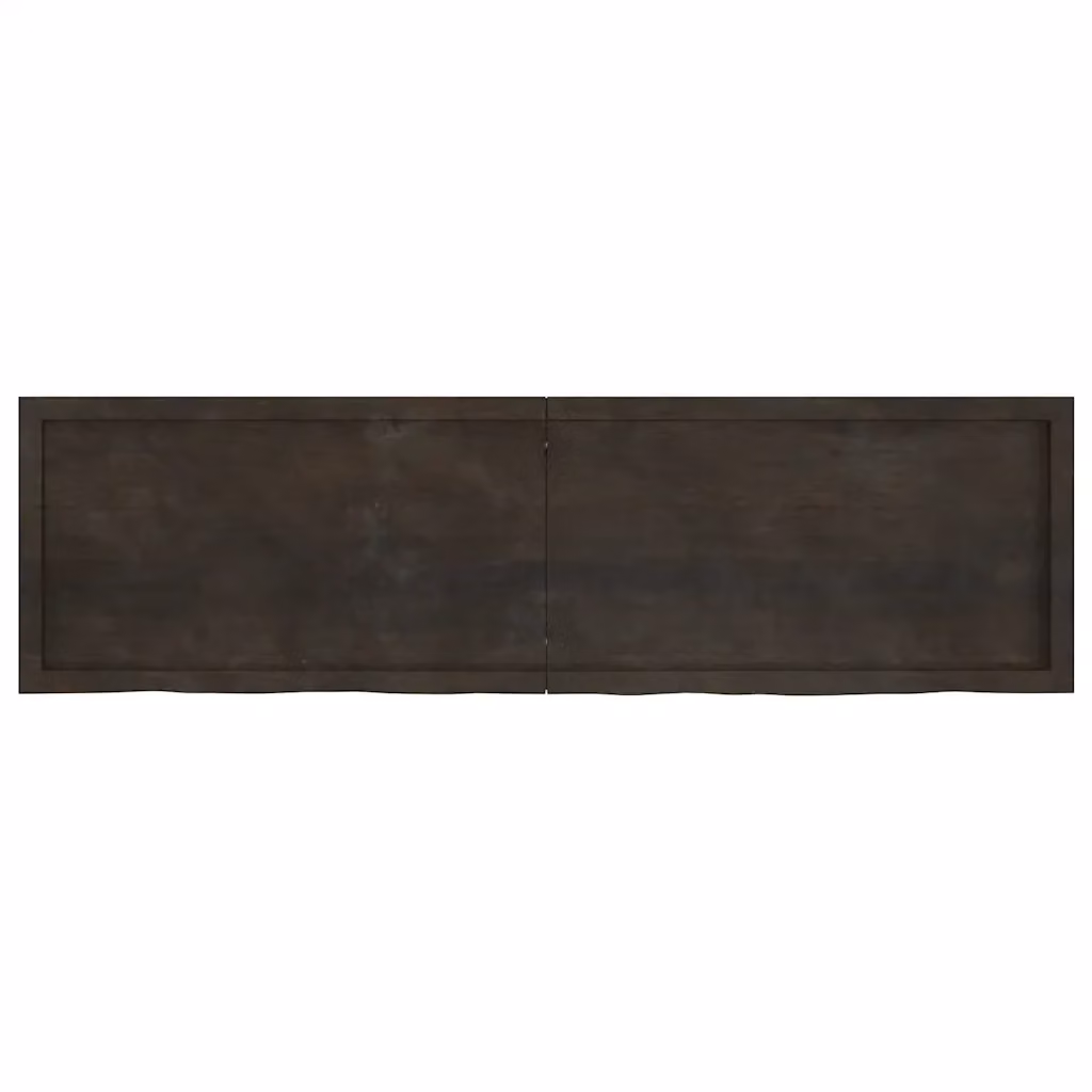 Piano per tavolo o scrivania in rovere massello trattato marrone con bordo naturale L: 180 cm, P: 50 cm, H: 2-6 cm – 2