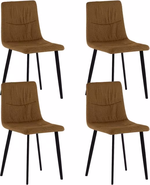 Set 4 Sedie Ariel 46x55x87,5 cm in Tessuto Easy-Clean Marrone