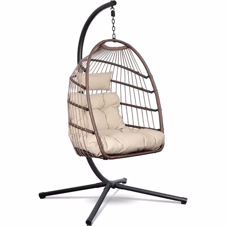 Sedia sospesa Swoods con telaio - Sedia sospesa per esterni - Per interni ed esterni - Sedia sospesa con grandi cuscini - Sedia per topi pieghevole - fino a 150 kg