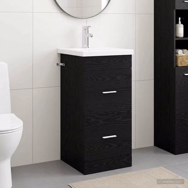 Mobile da bagno con lavabo Rovere Nero 42 x 40 x 84,5 cm 890697