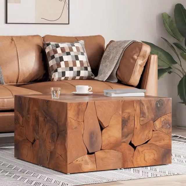 Set di 4 sgabelli vidaXL in legno di teak massello marrone L/P/H: 40 x 40 x 45 cm