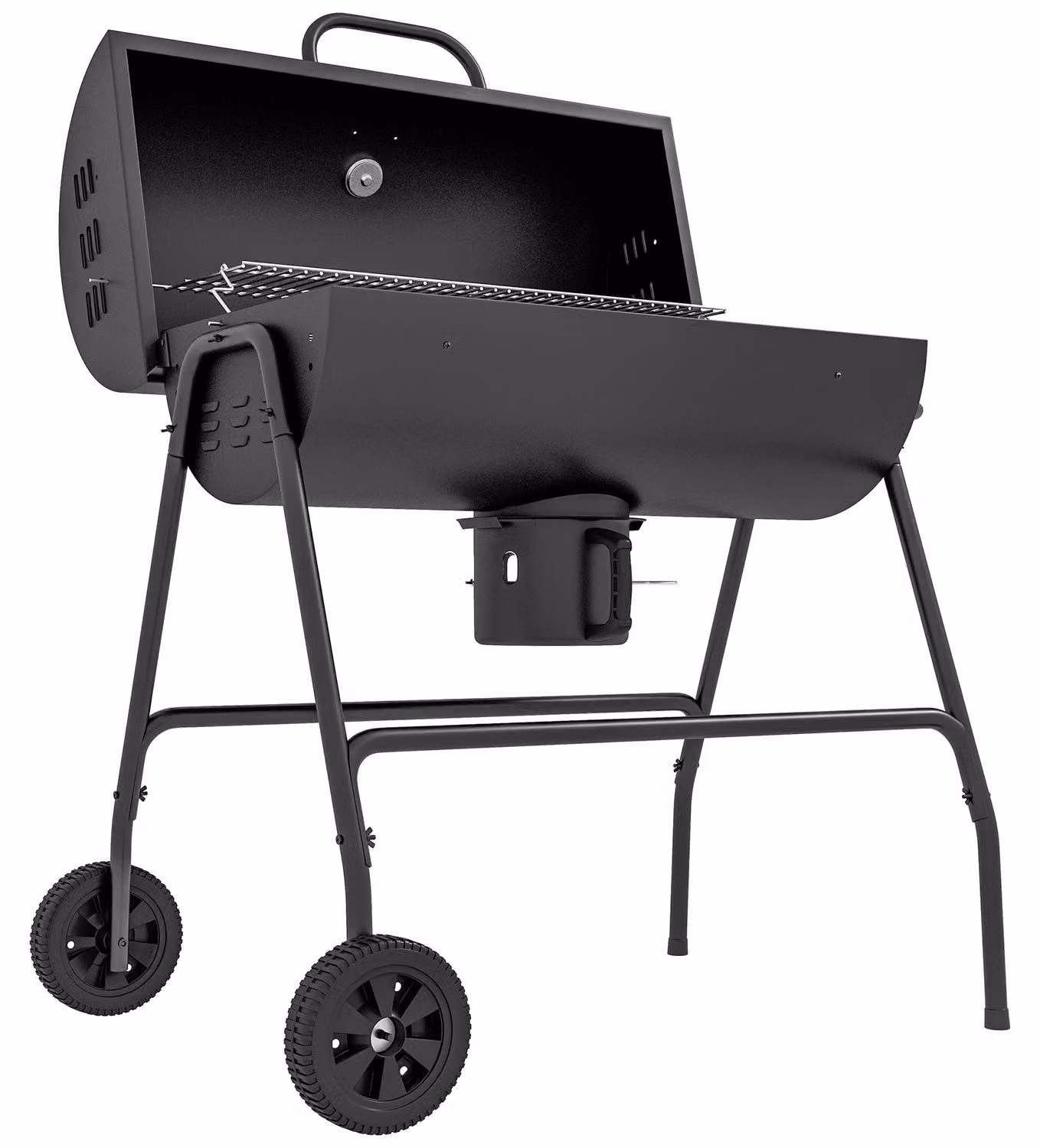 Griglia a carbonella in metallo BBQ affumicatore con coperchio Termometro Ruote Maniglia per vassoio a carbonella regolabile Carrello per griglia mobile Griglia a carbonella Griglia a carbonella per barbecue Campeggio Patio 95 x 71,5 x 102 cm Aosom