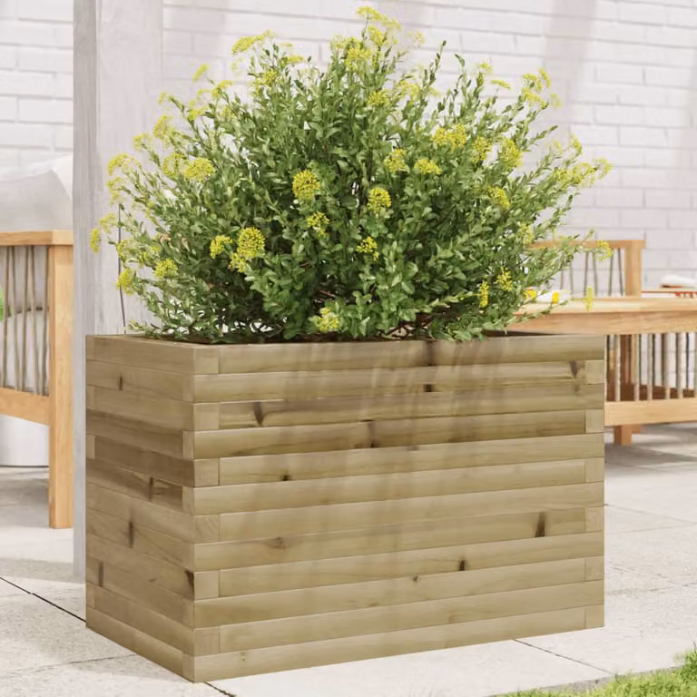 Fioriera da giardino vidaXL in legno di pino marrone L: 70 cm, P: 40 cm, H: 45,5 cm