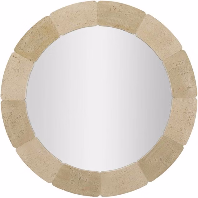Specchio da parete rotondo con cornice effetto pietra O 90 cm