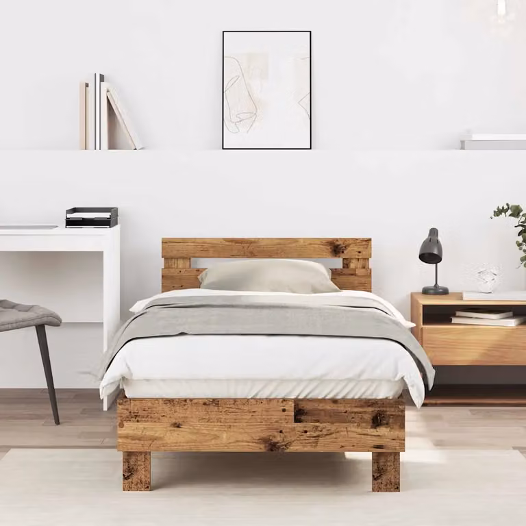 Struttura del letto vidaXL in legno effetto vecchio marrone L: 193 cm, P: 95 cm, H: 88 cm
