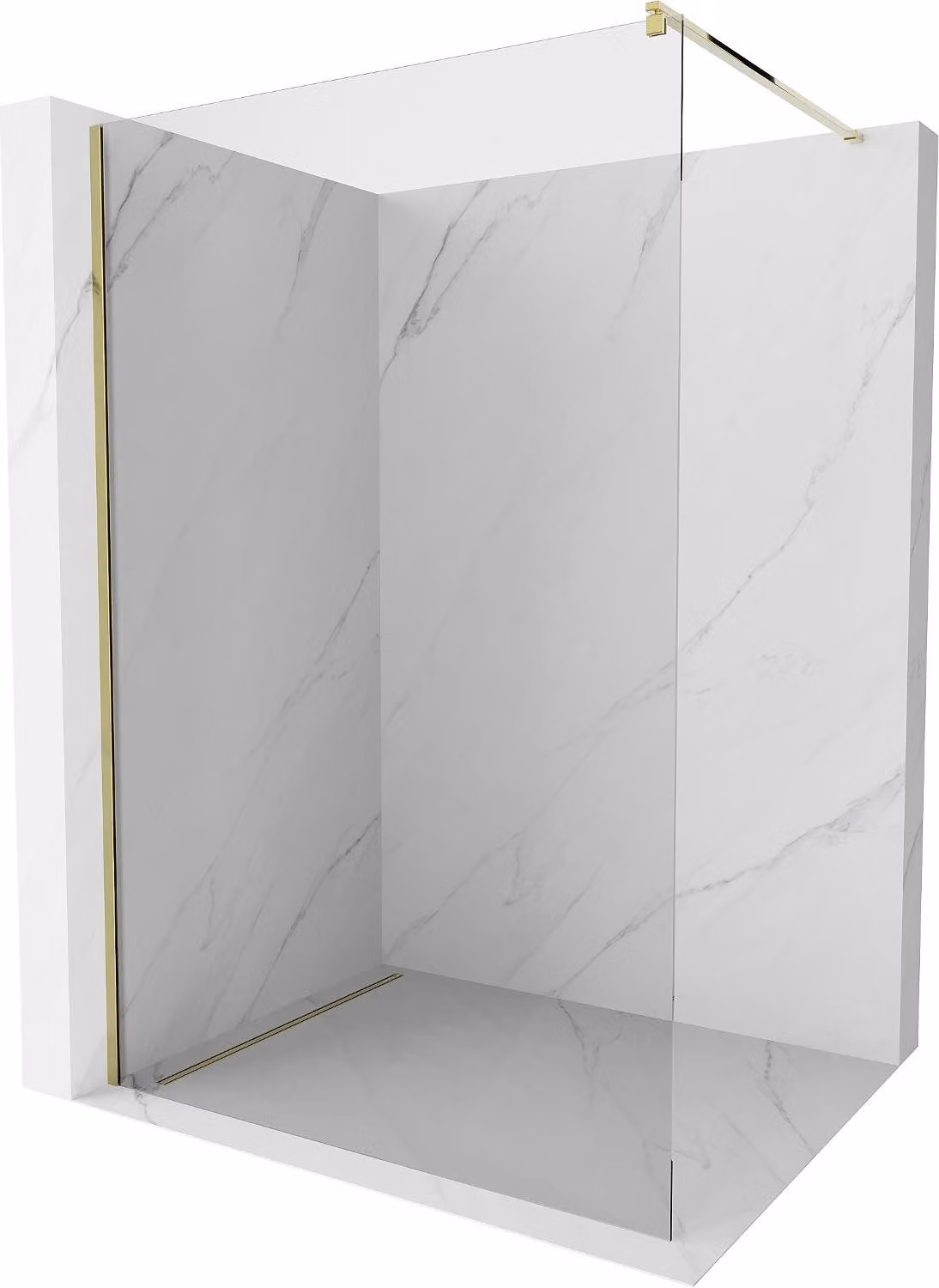 Mexen Kioto parete doccia Walk-in 115 x 200 cm, trasparente 8 mm, oro - 800-115-101-50-00