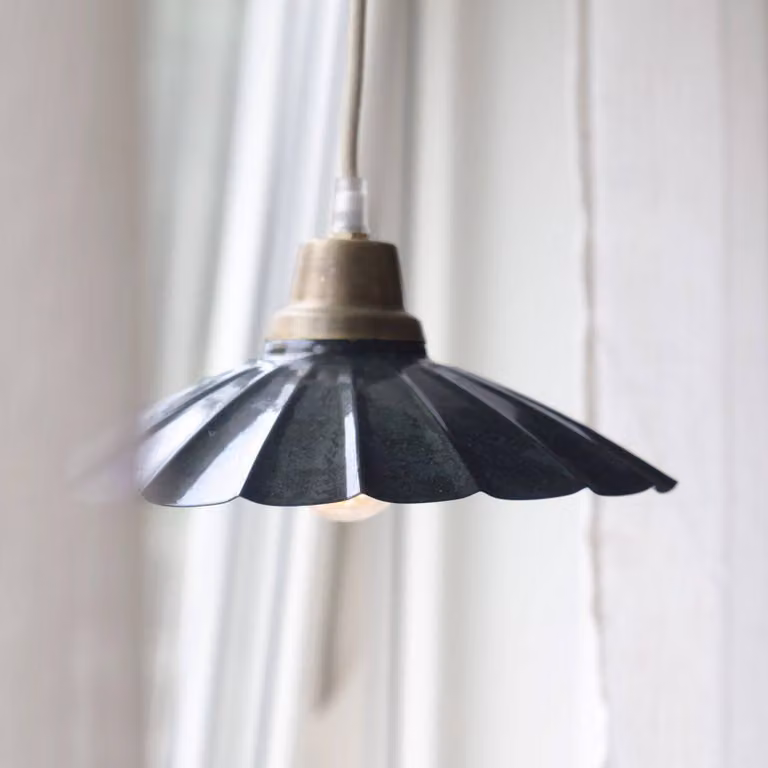 PR Home Lampada a sospensione Ester, blu, Ø 24 cm, con spina, E27 Ester, Blu, Soggiorno / Sala da pranzo, Metallo, Vintage