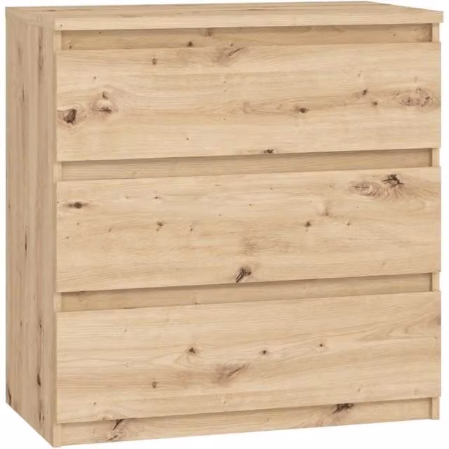 Cassettiera CHELSEA 3 cassetti - 77,2 cm - Decoro rovere artigianale