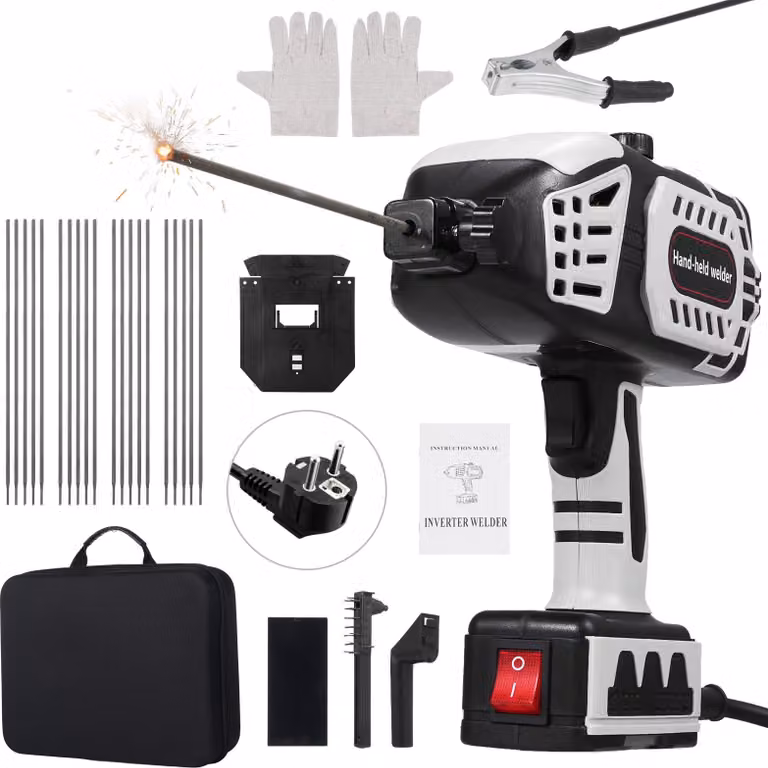 Saldatrice elettrica portatile, 120 A, saldatrice manuale con inverter IGBT, regolazione continua della corrente, ARC, incluse 20 bacchette per professionisti e hobbisti