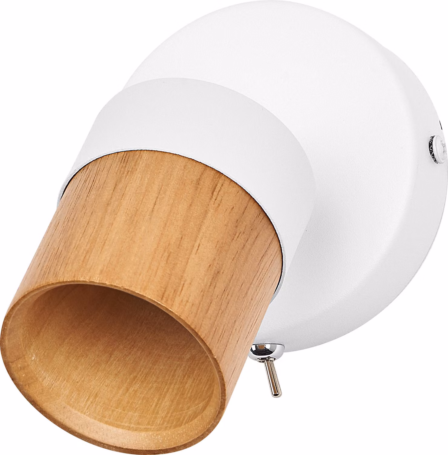OSRAM LED Spot Half Wood Line Faretto da soffitto GU10, faretto da parete, bianco/decorazione in legno, acciaio/legno di gomma, orientabile, ON/OFF