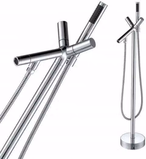 Miscelatore da bagno Set di miscelatori da bagno a libera installazione Miscelatore da bagno da appoggio argento Vasca da bagno