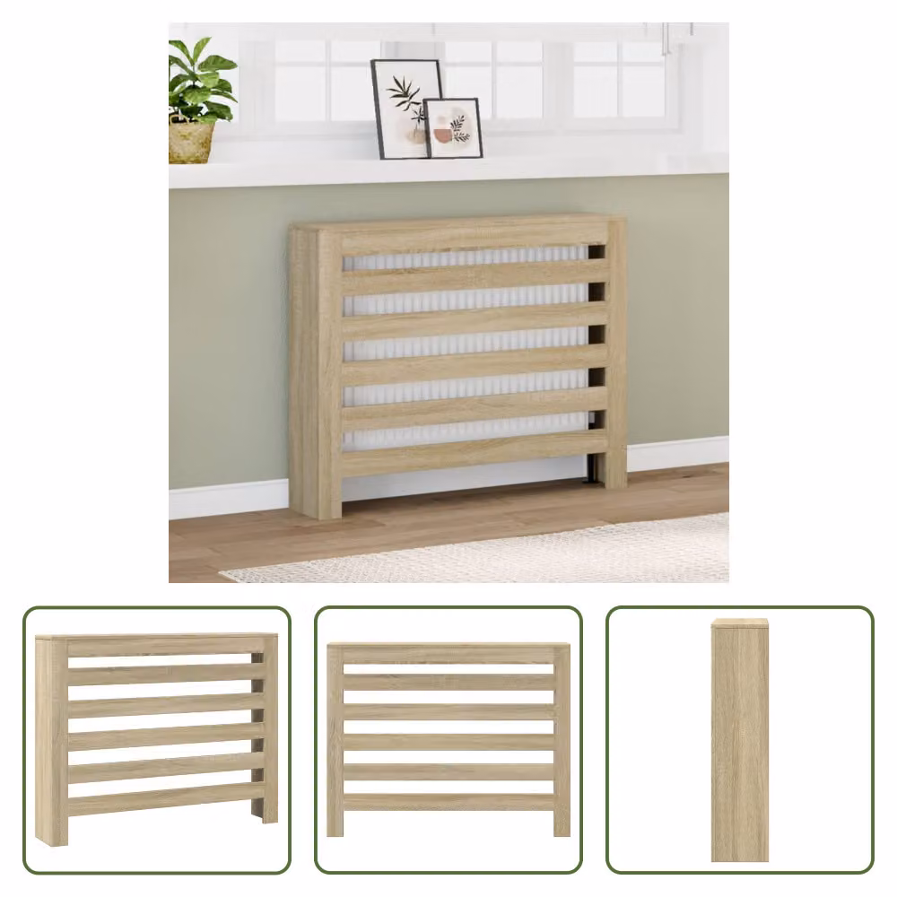 The Living Store Rivestimento per radiatori rovere Sonoma 104x20x82 cm materiale in legno