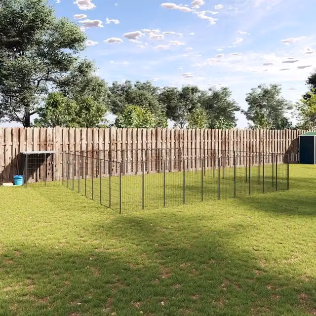 Gabbia per cani vidaXL in metallo nero per giardino