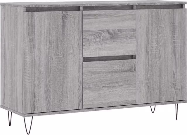 Credenza Buffet da pranzo moderna in legno multistrato Grigio Sonoma L: 101,5 cm, P: 35 cm, H: 70 cm