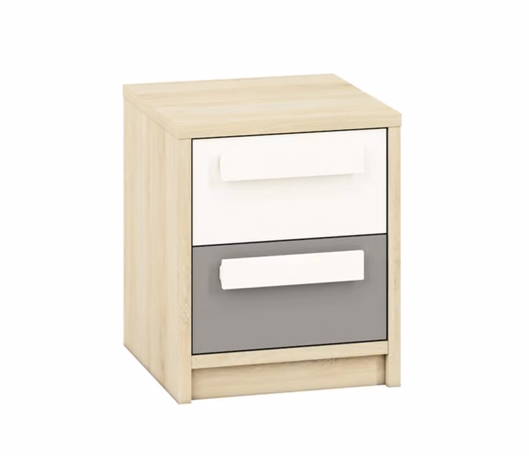 Comodino INNES - faggio fjord / bianco / grigio platino