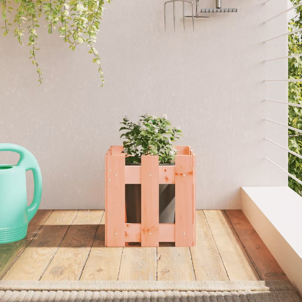 Fioriera da giardino con design a recinzione vidaXL in legno di Douglas, L/P/H: 30 x 30 x 30 cm