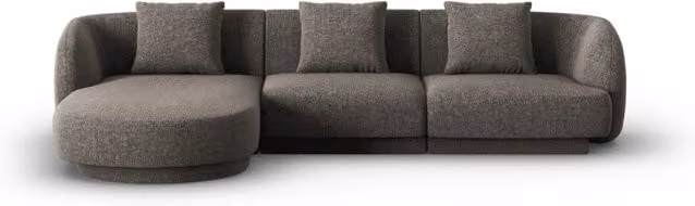 Divano angolare sinistro Tulum di Cosmopolitan Design, modello a 4 posti in ciniglia grigio per il tuo living room