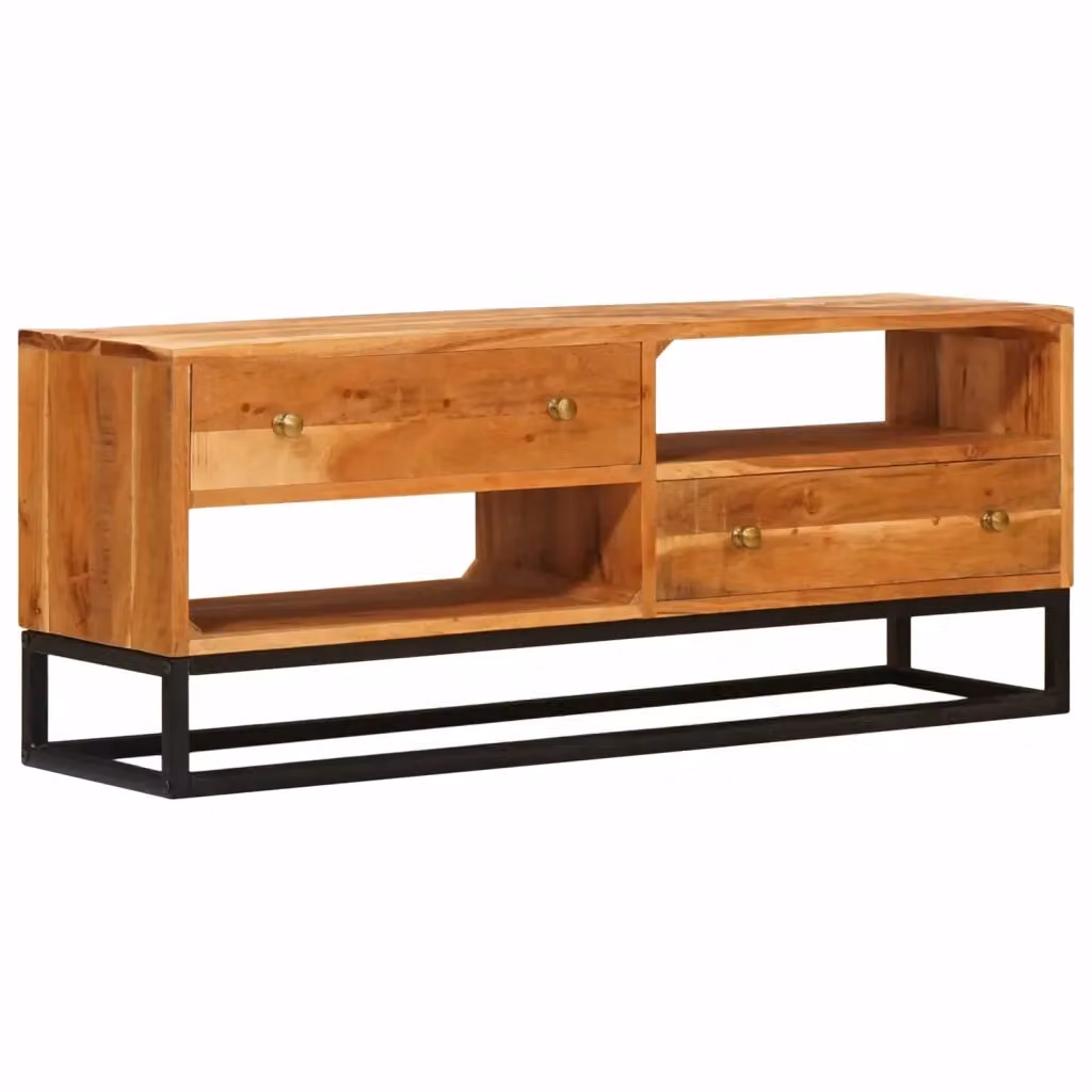 Mobile TV moderno DESIGN IN in legno di acacia massello color marrone L: 110 cm, P: 30 cm, H: 44 cm – 2