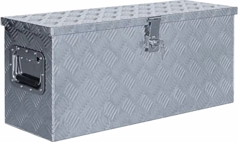 The Living Store Cassa in alluminio 76,5×26,5×33 cm Silvern