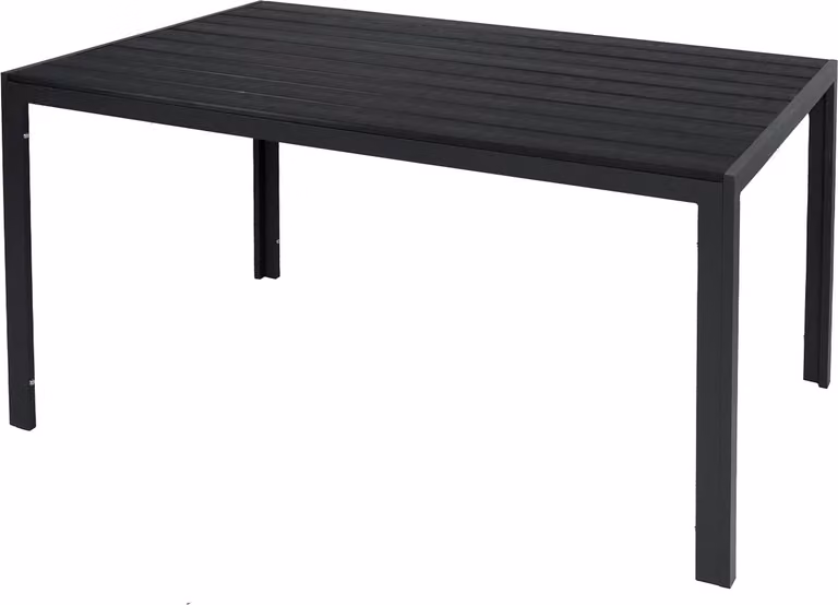 Tavolo da giardino con piano in alluminio Non-Wood antracite-nero 150x90 cm