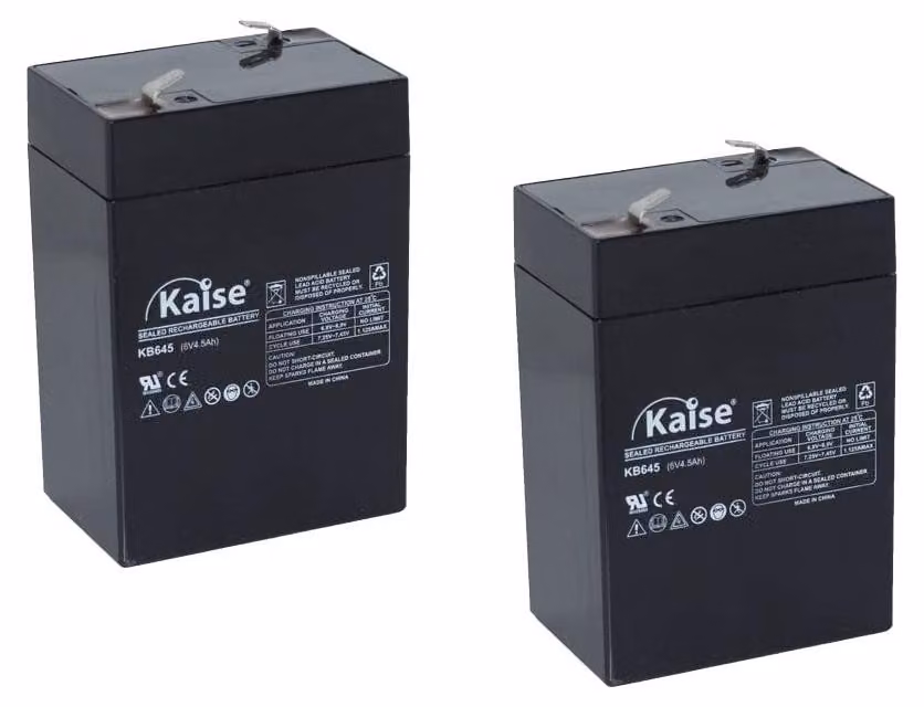 Batteria al piombo AGM VRLA da 6 V, 4,5 Ah, modello KB645 F1, confezione da 2 pezzi