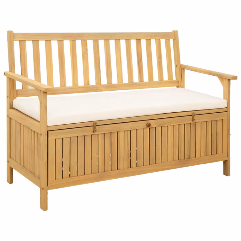 Panchina con contenitore da 2 posti vidaXL in legno di acacia per giardino e balcone L: 120 cm, P: 63 cm, H: 84 cm