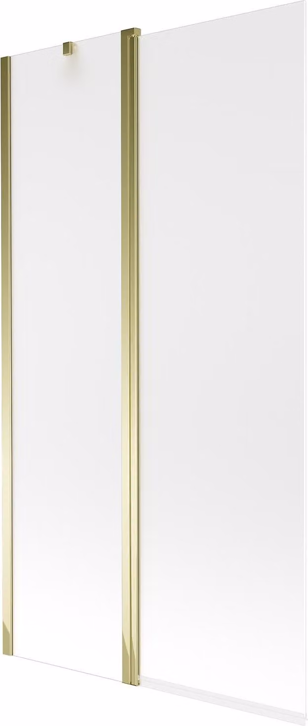 Mexen Flip paratia per vasca da bagno a 2 ante 100 x 150 cm, smerigliato, oro - 894-100-101-50-30