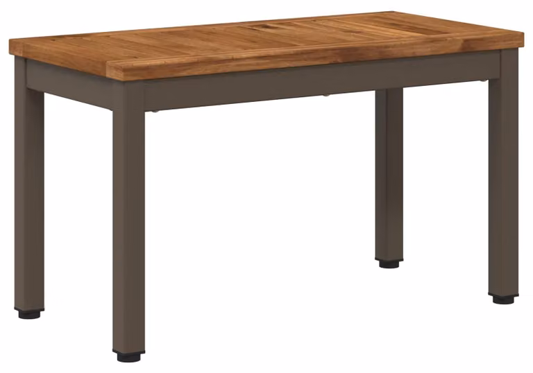 Tavolino da caffè in legno massello di acacia, naturale, dimensioni 60,5 x 30 x 36 cm