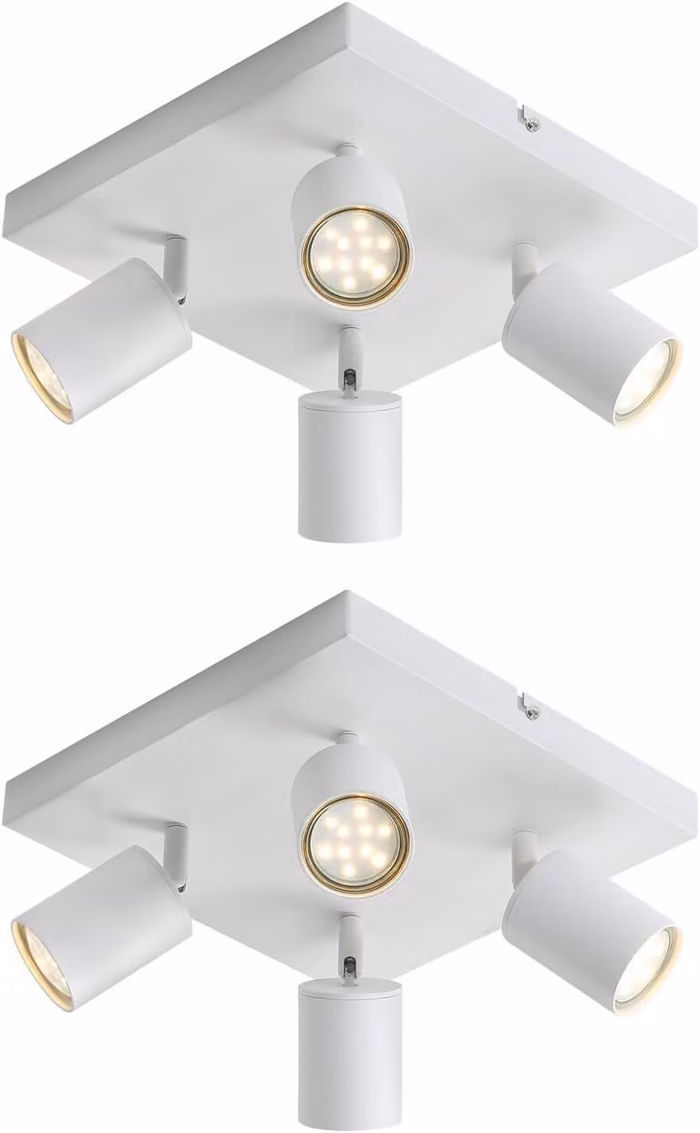 ZMH LED plafoniera bianca: GU10 plafoniera 4 fiamme 2ER 330° orientabile plafoniera industriale moderna per soggiorno camera da letto cucina corridoio