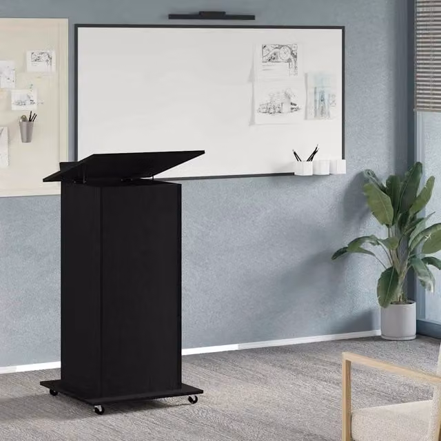 Podio vidaXL in legno ingegnerizzato rovere nero L/P/H: 55 x 55 x 107 cm