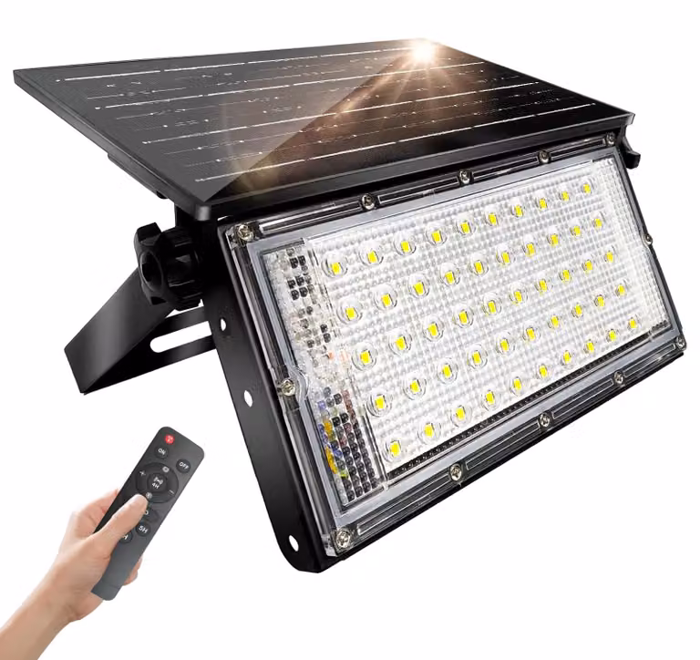 Lampada solare da esterno da 50W, con telecomando, 4500 lumen, a LED