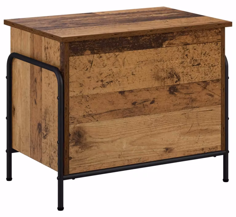 Contenitore di stoccaggio in legno massello riciclato, dimensioni 80 x 40 x 49,5 cm, materiale: legno