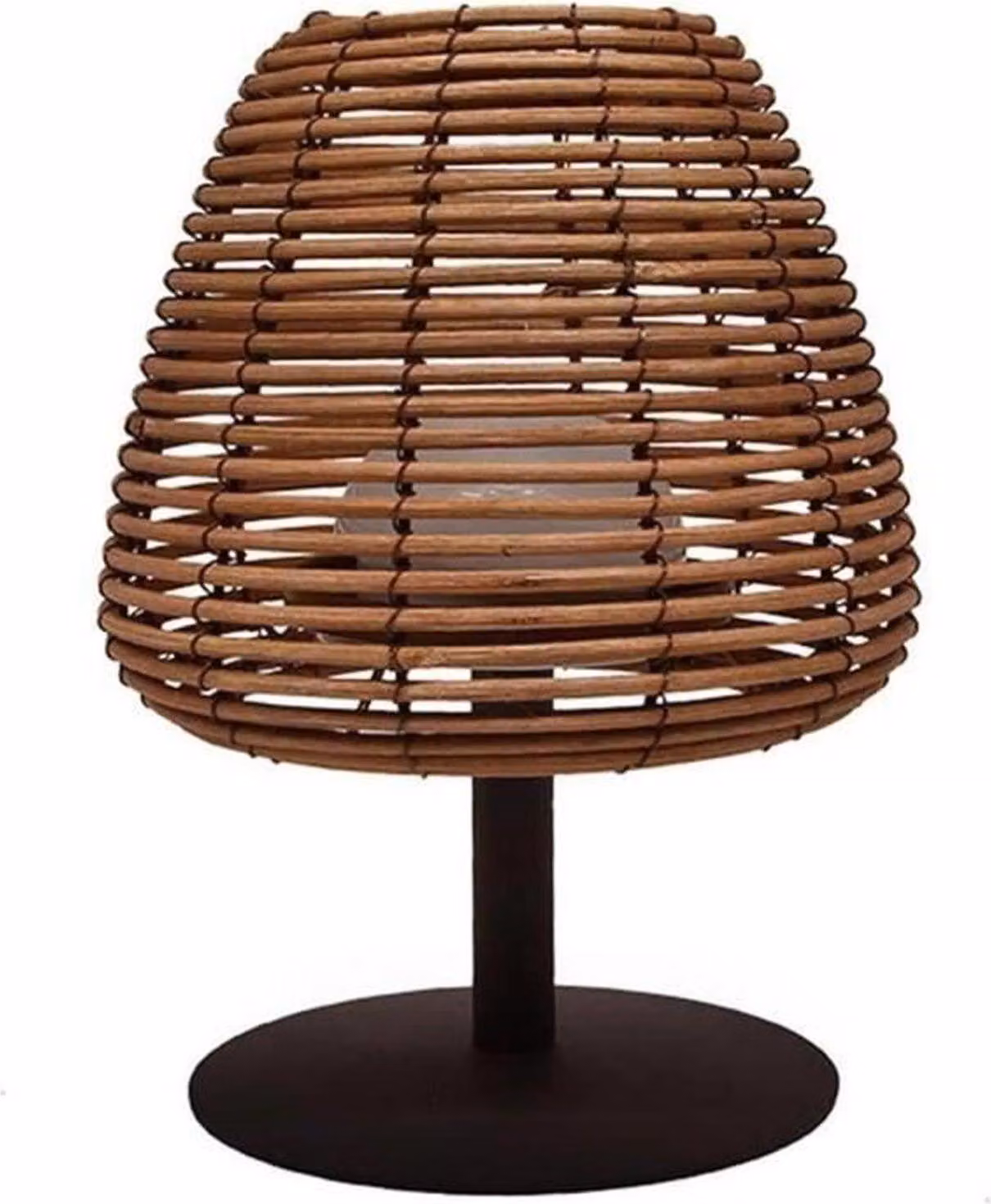 Cordless table lamp - LUMISKY - BOHEME - H25 cm - Natural rattan - Warm white and white LED