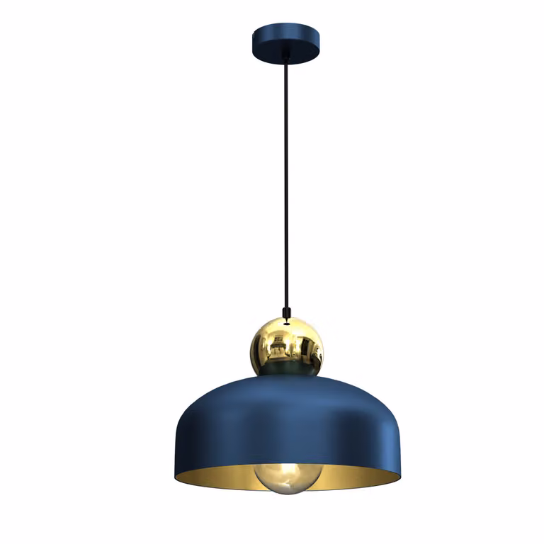 Milagro HARALD lampadario a sospensione MLP7695 blu navy / oro