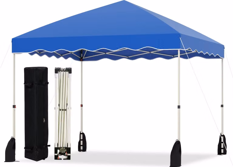 Gazebo pop-up 3 x 3 m, riparo facile da montare con borsa a rotelle, 8 picchetti, 4 ancore, 4 tiranti, 4 sacchi di sabbia, tenda da esterno per carichi pesanti
