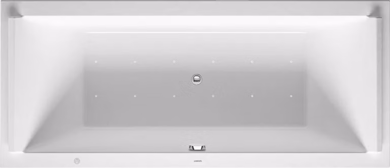 Duravit Starck Bains à remous, version à encastrer, double dos inclinés, bâti-support, garniture de vidage et de trop-plein chrome, Air-System, 1800x800mm, 760338000AS0000, 760338000AS0000